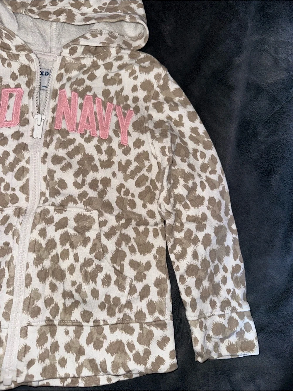 Old Navy toddler Beige Leopard Zip Hoodie